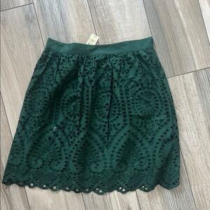 LOFT Green Embellished Bubble Skirt